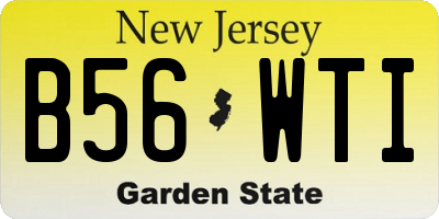 NJ license plate B56WTI