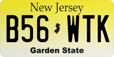 NJ license plate B56WTK