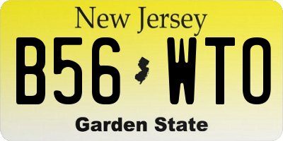 NJ license plate B56WTO