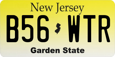 NJ license plate B56WTR