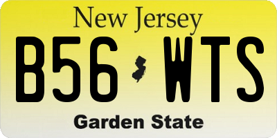 NJ license plate B56WTS