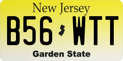 NJ license plate B56WTT