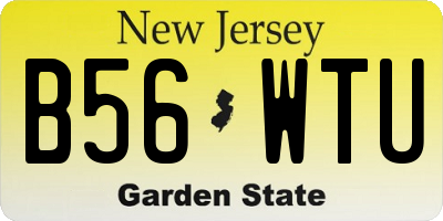 NJ license plate B56WTU