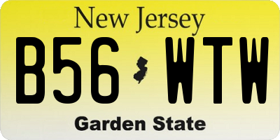 NJ license plate B56WTW