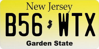 NJ license plate B56WTX
