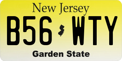 NJ license plate B56WTY