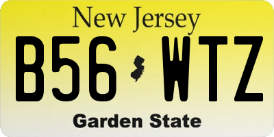 NJ license plate B56WTZ