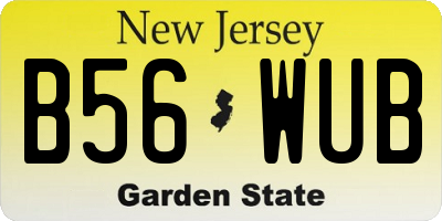 NJ license plate B56WUB