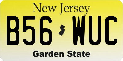 NJ license plate B56WUC