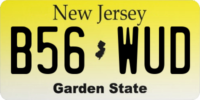 NJ license plate B56WUD
