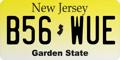 NJ license plate B56WUE