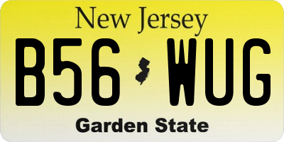 NJ license plate B56WUG