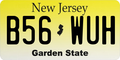 NJ license plate B56WUH