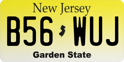 NJ license plate B56WUJ