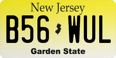 NJ license plate B56WUL