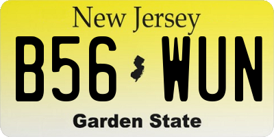 NJ license plate B56WUN