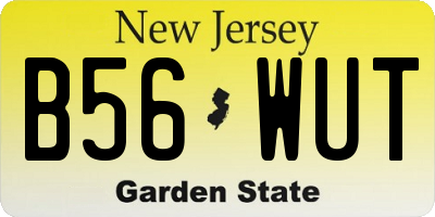NJ license plate B56WUT