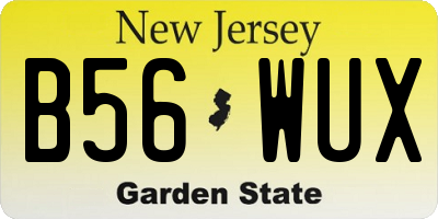 NJ license plate B56WUX