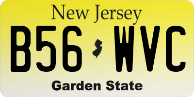 NJ license plate B56WVC