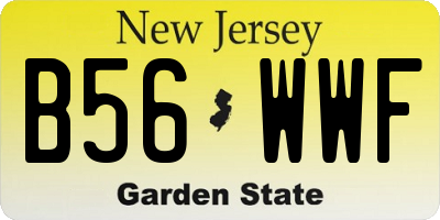 NJ license plate B56WWF