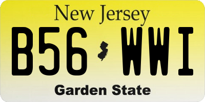 NJ license plate B56WWI