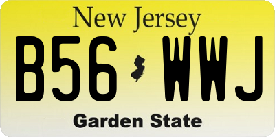NJ license plate B56WWJ