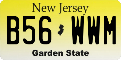 NJ license plate B56WWM
