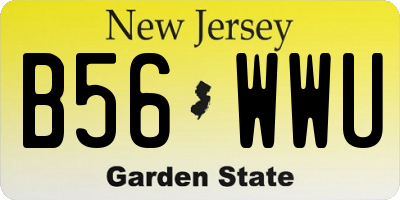 NJ license plate B56WWU