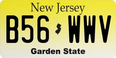 NJ license plate B56WWV
