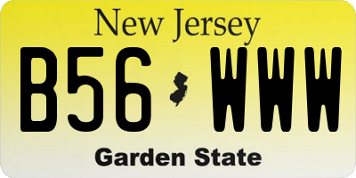 NJ license plate B56WWW