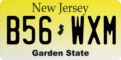NJ license plate B56WXM