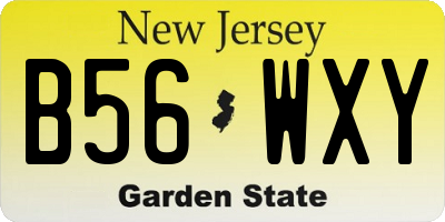 NJ license plate B56WXY