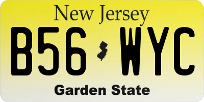 NJ license plate B56WYC