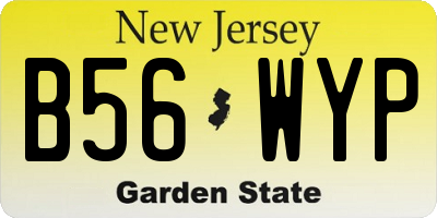NJ license plate B56WYP