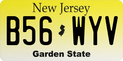 NJ license plate B56WYV