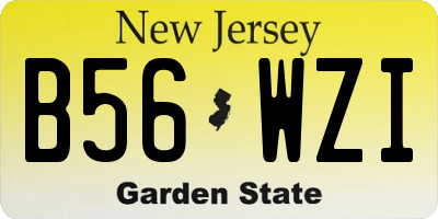 NJ license plate B56WZI