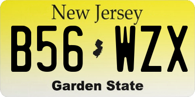 NJ license plate B56WZX