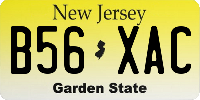 NJ license plate B56XAC