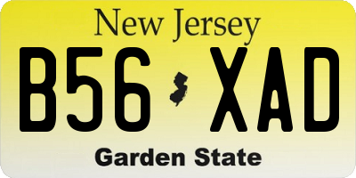 NJ license plate B56XAD
