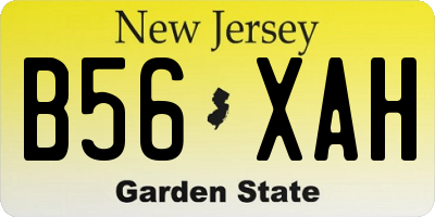 NJ license plate B56XAH