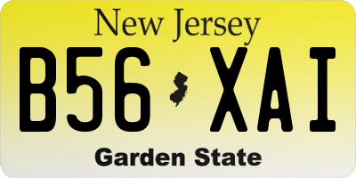 NJ license plate B56XAI