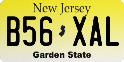 NJ license plate B56XAL