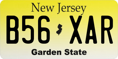 NJ license plate B56XAR