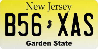 NJ license plate B56XAS
