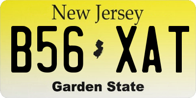 NJ license plate B56XAT