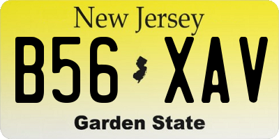 NJ license plate B56XAV