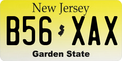 NJ license plate B56XAX