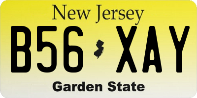 NJ license plate B56XAY