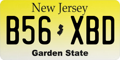 NJ license plate B56XBD