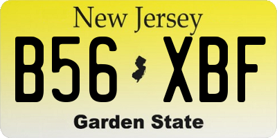 NJ license plate B56XBF